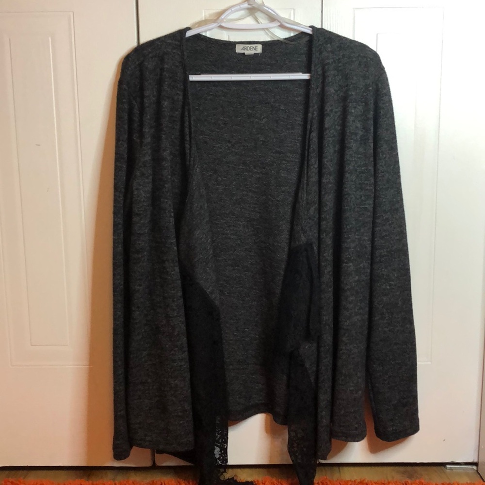 ARDENE DARK GREY WITH BLACK LACES CARDIGAN